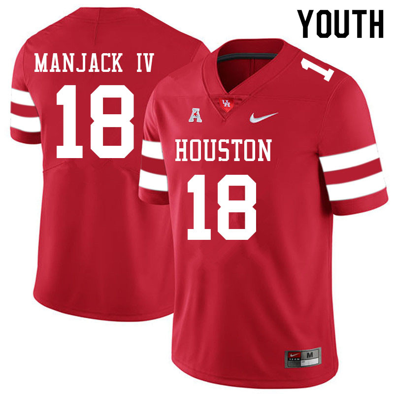 Youth #18 Joseph Manjack IV Houston Cougars College Football Jerseys Sale-Red - Click Image to Close